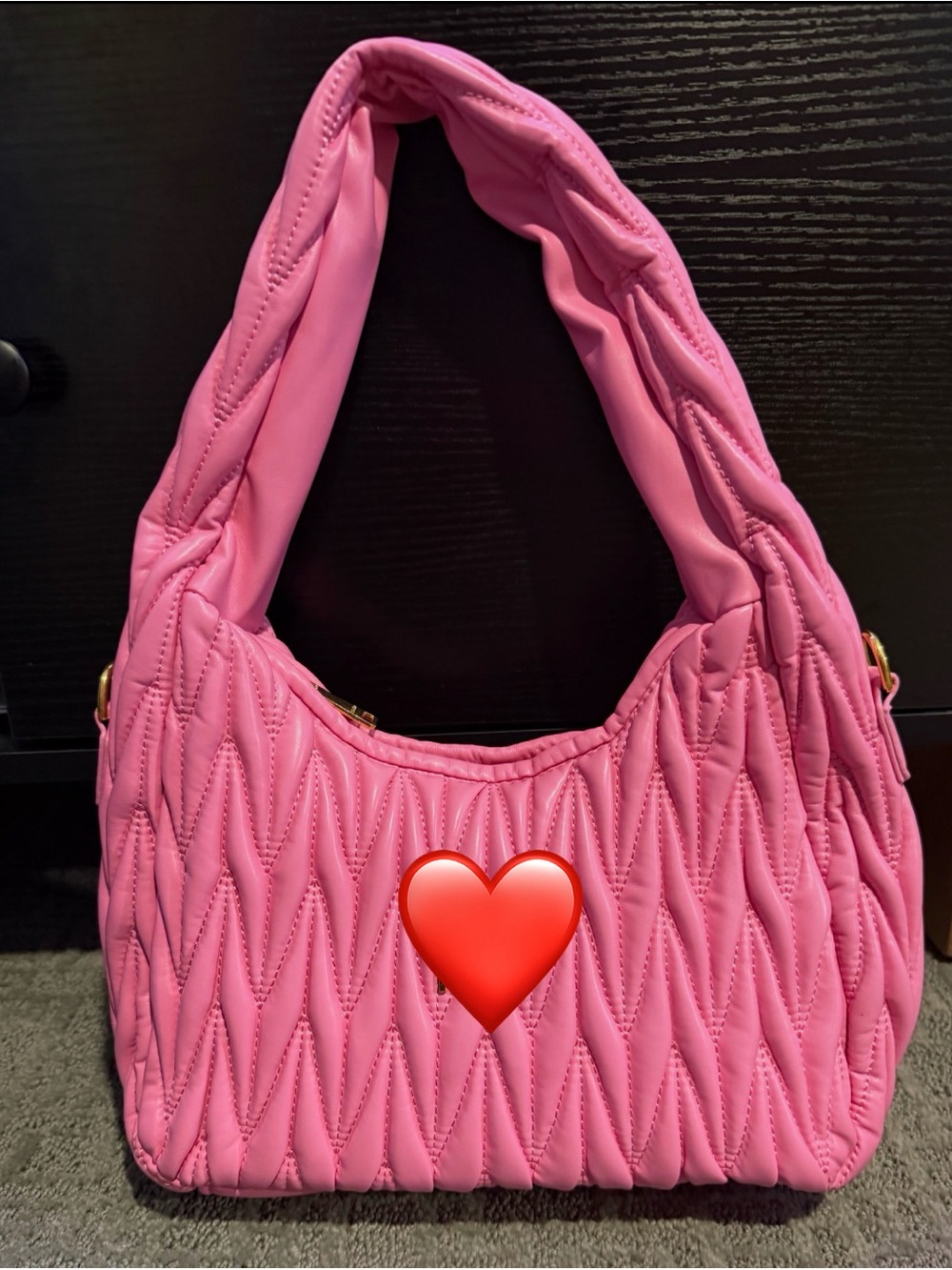 Quilted Pink Shoulder Bag for Women